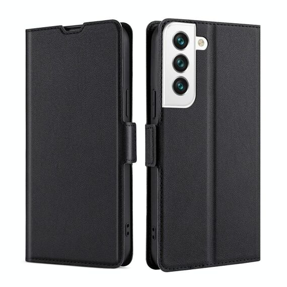 Per Samaung Galaxy S22 5G fibbia a tensione ultra-sottile PU + TPU Custodia in pelle flip orizzontale con supporto e slot per schede (nero)