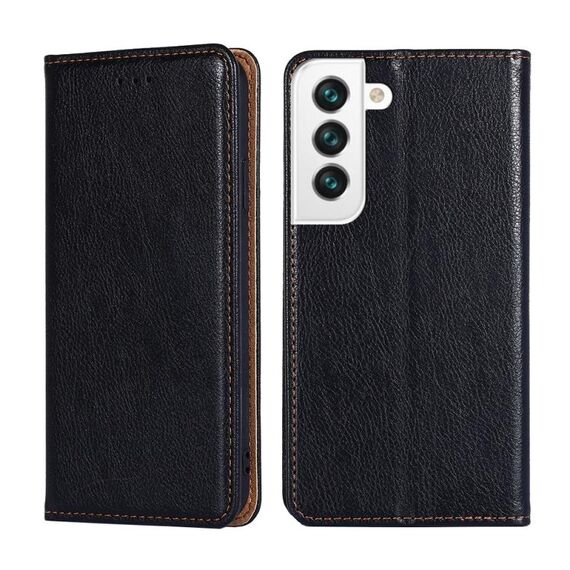Per SAMAUNG GALAXY S22 5G Colore puro Custodia in pelle orizzontale a flip orizzontale con supporto e carta Slot & Portafoglio (nero)