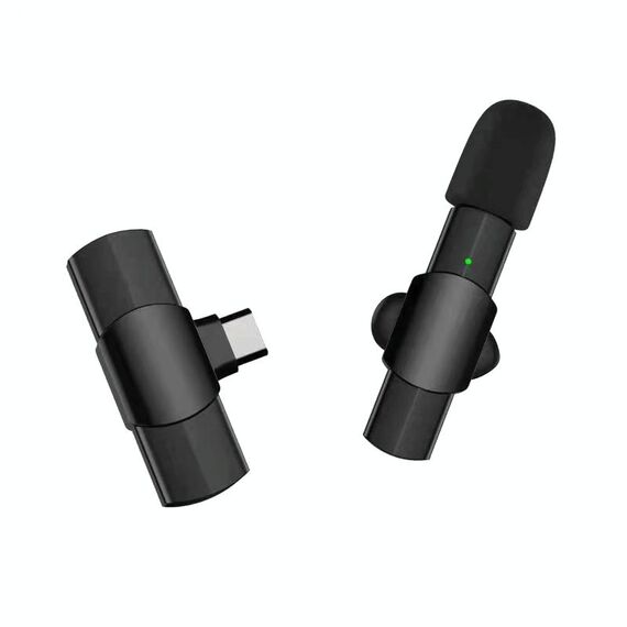 Interfaccia Type-C / USB-C Mini Microfono Lavalier (nero)