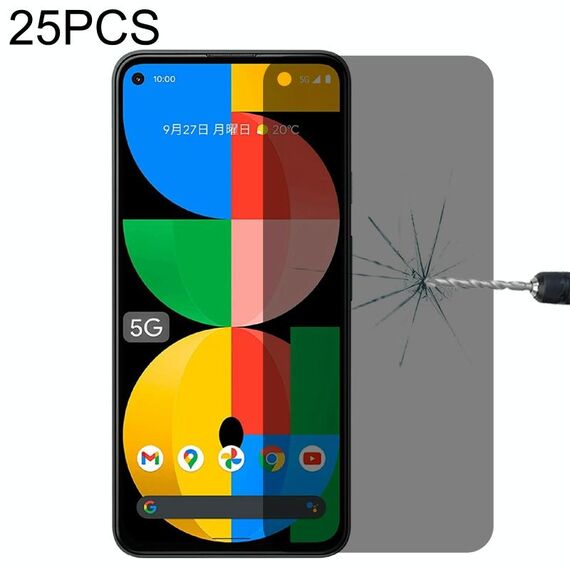 Per Google Pixel 5A 5G 25 PCS 0.3mm 9H Durezza superficie 3D Superficie curva Superficie PRIVACY Pellicola di vetro