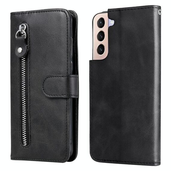 Per Samsung Galaxy S22 5G texture di vitello con cerniera con cerniera custodia orizzontale in pelle flip (nero)