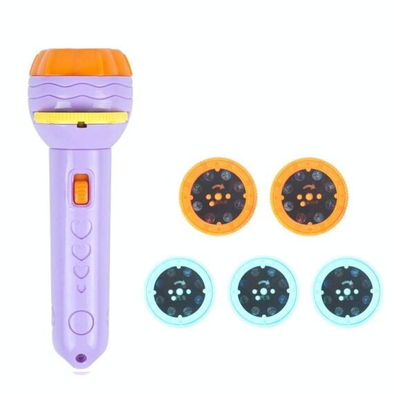 3 Set Bambini Educazione precoce Torcia di proiezione luminosa, Specifica: Viola + 40 modelli