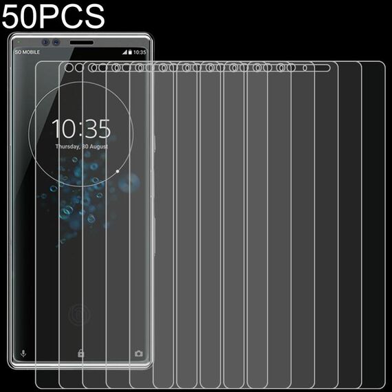 50 pz 0.26mm 9h 2,5D film in vetro temperato per Sony Xperia Xa4