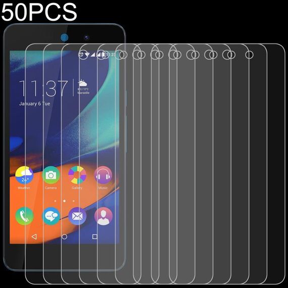 50 pz 0.26mm film in vetro temperato 9h 2.5D per Wiko Rainbow su 4G
