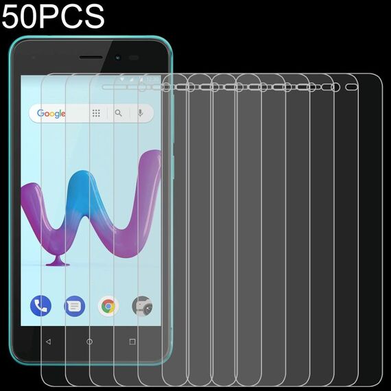 Film di vetro temperato da 50 pezzi 0.26mm 9h 2.5D per wiko sunny3