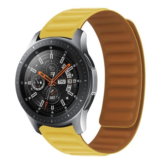 Banda di orologi magnetici in silicone per Huawei Watch GT2 46mm, larghezza: 22mm (giallo)