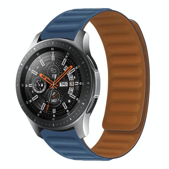 Banda di orologi magnetici in silicone per Huawei Watch GT2 46mm, larghezza: 22mm (blu scuro)