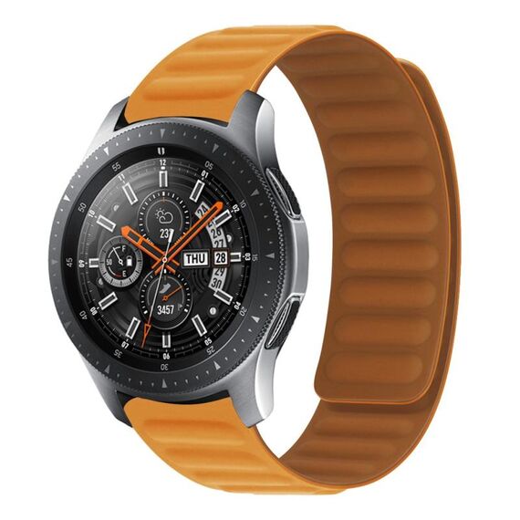 Cinturino magnetico in silicone per orologio Huawei GT (arancione giallo)