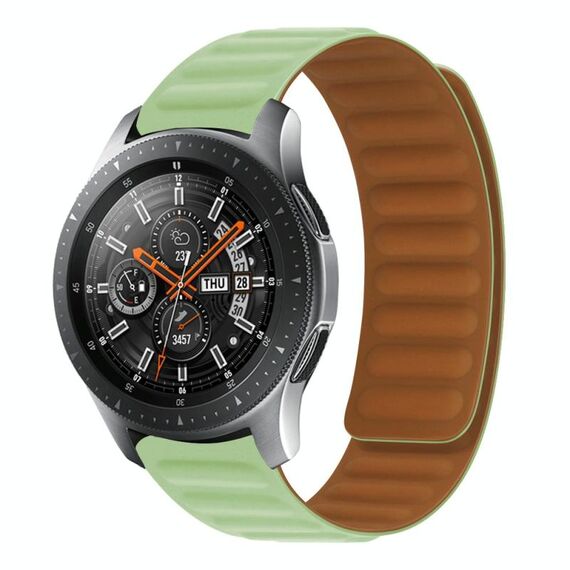 22mm Silicone Magnetic Watch Band for Honor Watch Magic (Pine Flower Green)
