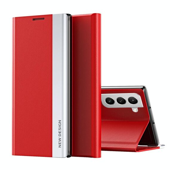 Per Samsung Galaxy S22 5G Custodia a flip ultrasottile ultrasottile multipla con supporto con supporto (rosso)