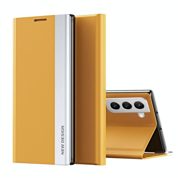 Per Samsung Galaxy S22 5G Custodia in pelle ultra-sottile ultra-sottile multipla con supporto con supporto (giallo)