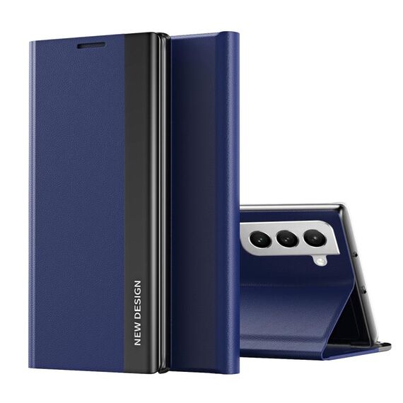 Per Samsung Galaxy S22 5G Custodia a flip a flip ultra-sottile multipla con supporto multipla con supporto (Drak Blue)