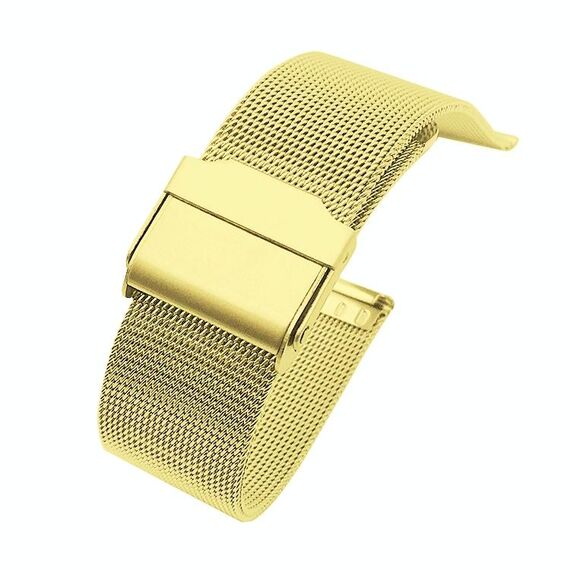 Per Huawei Watch GT 3 42mm acciaio inox Milan Doppia assicurazione fibbia cinturino (oro)