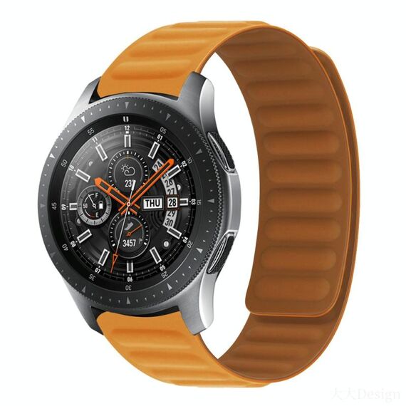 Cinturino per orologio magnetico in silicone per Huawei GT 2 42mm (giallo arancione)