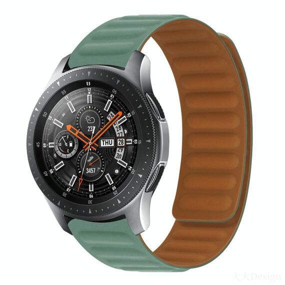 Cinturino per orologio magnetico in silicone per Huawei GT 2 42mm (ago di pino verde)