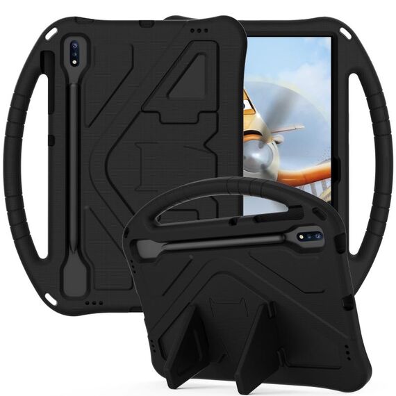 Per Samsung Galaxy Tab S8 + / TAB S8 PLUS / TAB S7 FE / TAB S7 + T970 / T975 / T976 EVA Custodia protettiva anti-caduta con supporto con supporto (nero)