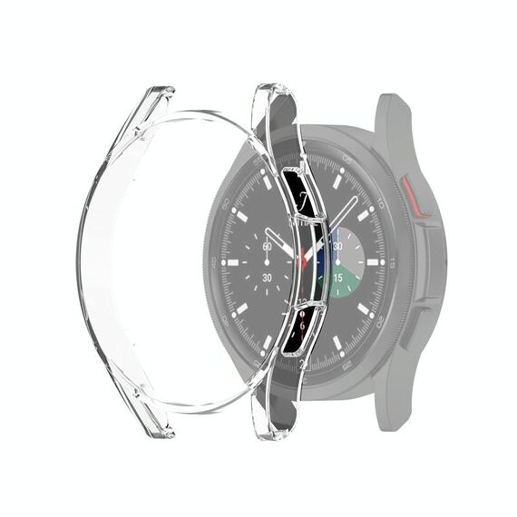 Per Samsung Galaxy Watch4 Classic 42mm Mezza copertura Cassa protettiva per PC scavata (bianco trasparente)