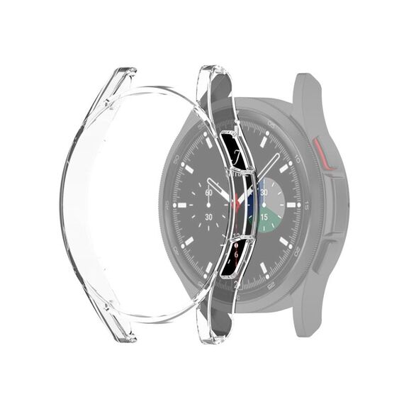 Per Samsung Galaxy Watch4 Classic 46mm Mezza copertura Cassa protettiva per PC scavata (bianco trasparente)