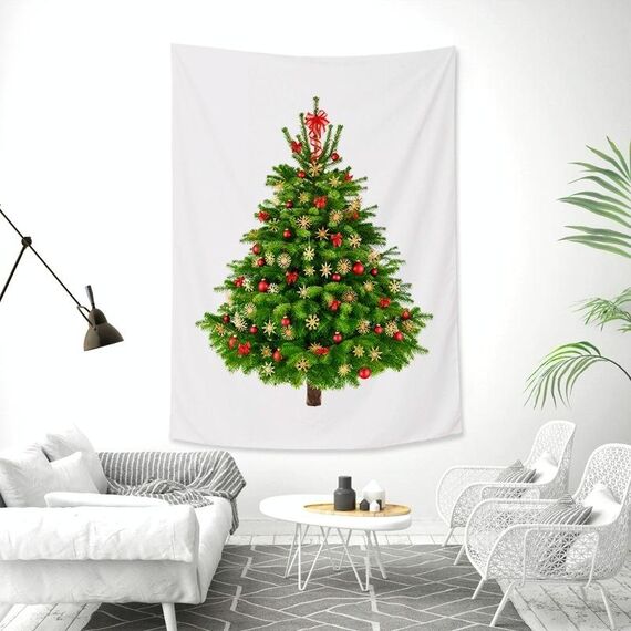 Tappezzeria rettangolare albero di natale Peach Skin Tapestry Murale Decorazione di Natale Tappezzeria, Dimensioni: 100x150cm (13)