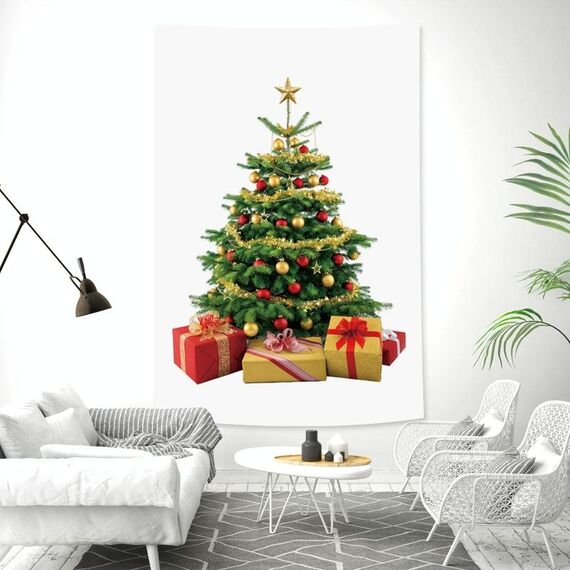 Tappezzeria rettangolare albero di natale Peach Skin Tapestry Murale Decorazioni di Natale Tappezzeria, Dimensioni: 100x150cm (14)