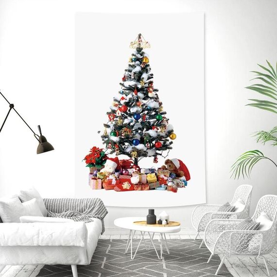 Rettangolare Albero di Natale Peach Skin Tapestry Mural Decoration Decoration Tapestry, Dimensioni: 145x215cm (1)
