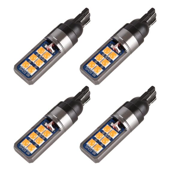 4 PCS T10 DC12V / 4W Auto Clearance Light 12LEDS SMD-3030 perline della lampada (luce gialla)