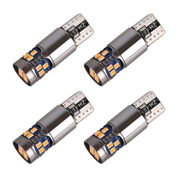 4 pezzi T10 DC12V / 2.5W Auto Clearance Light 18LEDS SMD-3020 Lampada perline (luce gialla)