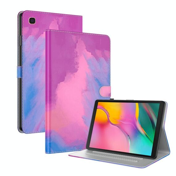 Per Samsung Galaxy Tab A 10.1 2019 T515 / T510 Tensione ACQUATORE ACQUATORE SENTIRE SENTIRE MAGNETICO Horizontal flip custodia in pelle PU con supporto e carte Slot e cornice fotografica (rosso viola)