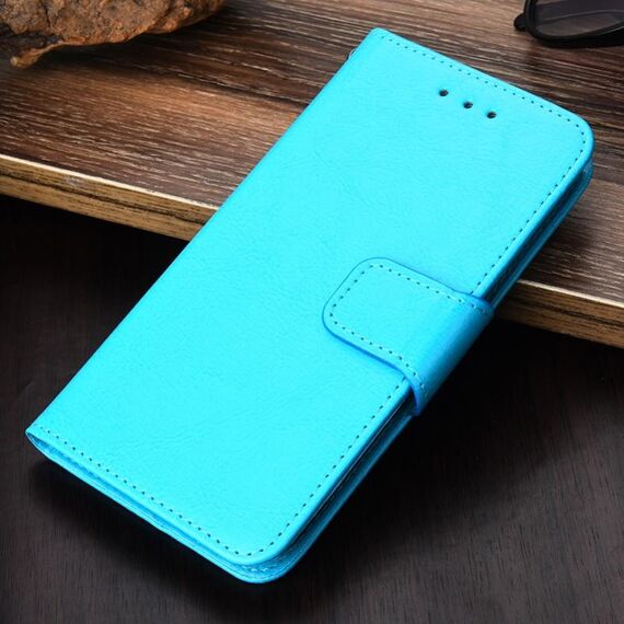Per Samsung Galaxy S21 Ultra 5G Trama di cristallo Struttura orizzontale Custodia in pelle a flip con supporto e carta Slot & Portafoglio (blu chiaro)