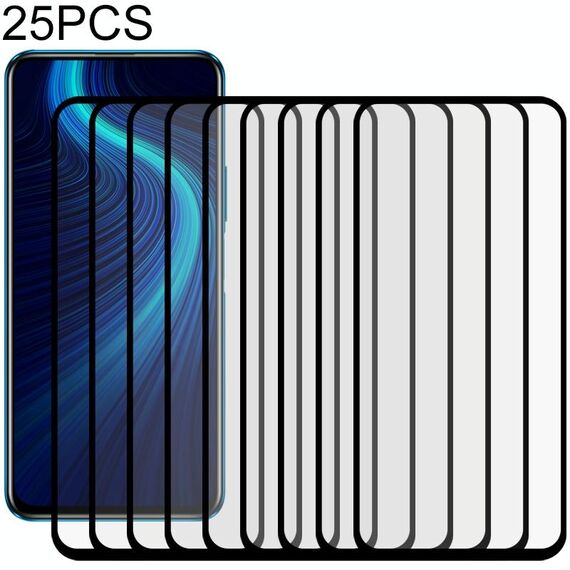 Per Huawei Honor X10 25 PCS Full Glue Pellicola in vetro temperato a schermo intero (nero)