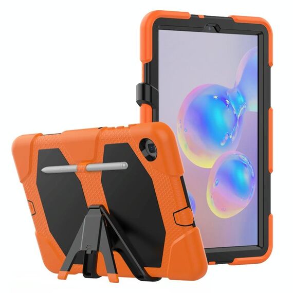 Per Samsung Galaxy Tab S6 Lite P610 Custodia protettiva antiurto in silicone colorato + PC con supporto e slot per penna (arancione)