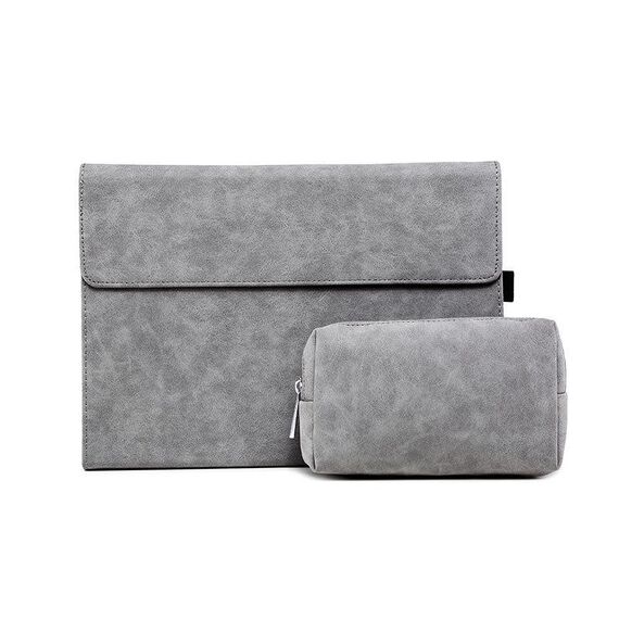 Per Microsoft Surface Pro 7/7+ custodia a flip orizzontale a flip orizzontale sudafricano sudafricano + sacchetto di alimentazione con slot e supporto a penna (grigio)
