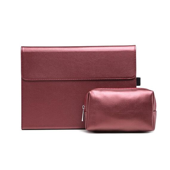 Per Microsoft Surface Pro 7/7+ Texture in microfibra in microfibra Texture in pelle a flip orizzontale in pelle orizzontale + sacchetto di alimentazione con slot e supporto a penna (rosso)