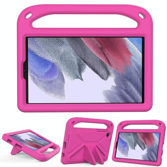 Per Samsung Galaxy Tab A7 Lite 8.7 SM-T220 / SM-T225 Gestione portatile EVA antiurto anti-caduta protettiva con supporto triangolo (rosso rosa)