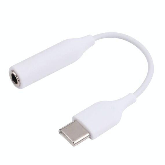 Adattatore audio dell'adattatore dell'automobile della femmina a 3,5 mm di tipo C maschio a 3,5 mm (bianco)