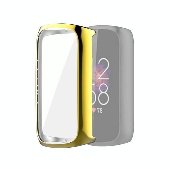 Per Fitbit Luxe Copertura completa TPU Cover protettivo per la protezione elettroplatante (oro)