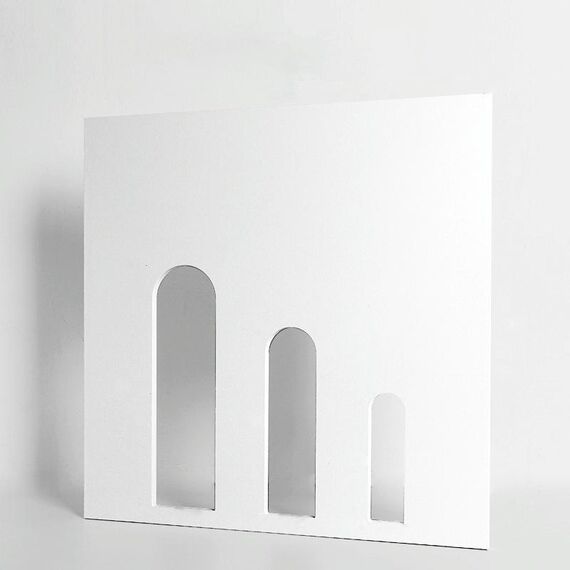 Grandi tre porte ad arco in legno massello geometrico poligono poligono puntelli creativi fotografia ornamenti