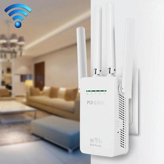 Ripetitore Wireless Smart WiFi Router con 4 Antenne WiFi, Specifiche Spina: Spina UK (Bianca)