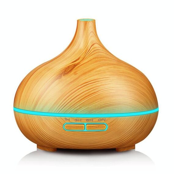 USB 400ml Wood Texture Fragrance Machine Umidificatore a bocca appuntita Spruzzatore automatico di alcol con luce LED colorata (cachi)