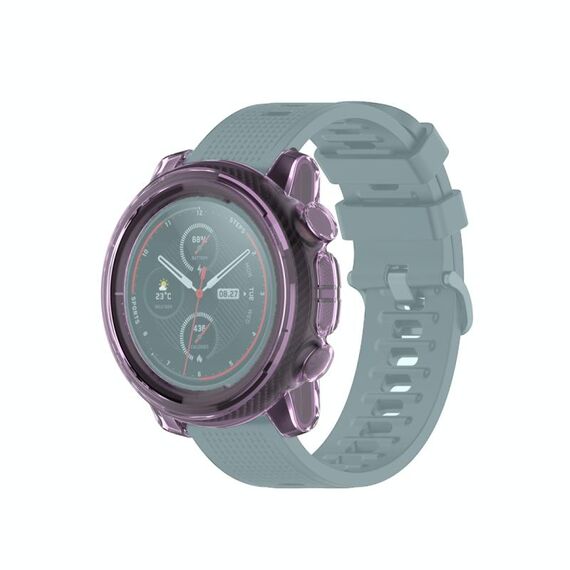 Per Amazfit 3 Custodia per orologio in silicone TPU trasparente (viola trasparente)