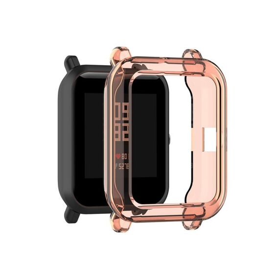 Per Amazfit Bip Lite Versione 1S / Bip S Custodia protettiva per orologio in TPU trasparente (arancione trasparente)