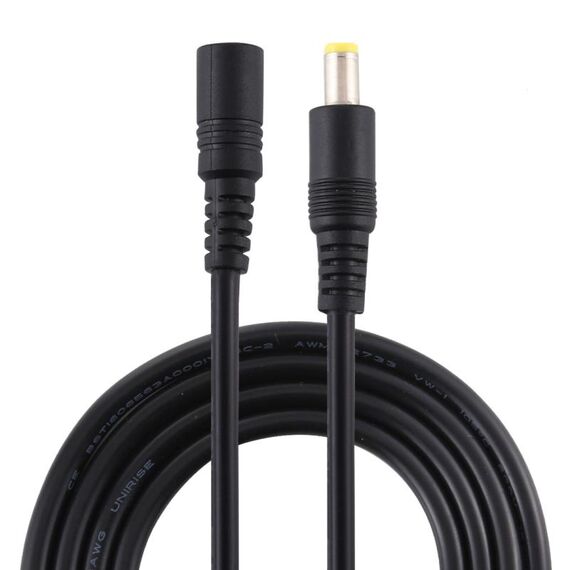 8A 5,5 x 2,5 mm femmina a maschio cavo di prolunga alimentazione CC, lunghezza cavo: 10 m (nero)