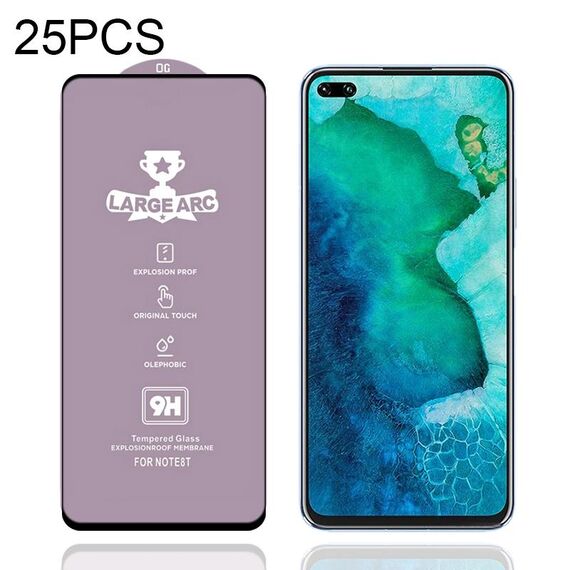 Per Honor V30 Pro 25 PCS 9H HD Grande Arc High Allumina a schermo intero Pellicola in vetro temperato