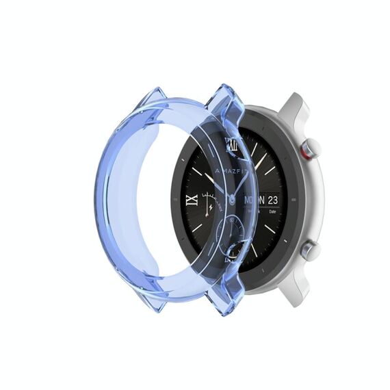 Per Huami Amazfit GTR 47mm Custodia per orologio in TPU a mezza cassa (blu trasparente)