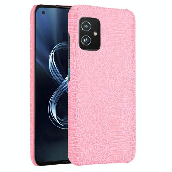 Per Asus Zenfone 8 ZS590KS Immobili a prova di coccodrillo PC + Caso PU (rosa)