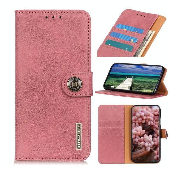 Per Asus Zenfone 8 Khazneh Texture in pelle di vacchetta orizzontale in pelle flip con titolare e slot per schede e portafoglio (rosa)