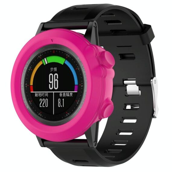 Custodia protettiva in silicone per smartwatch per Garmin Fenix ​​3 (rosa rossa)