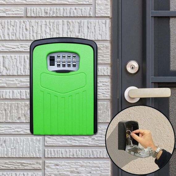 Cassetta di sicurezza per armadietto a muro con serratura con password grande Scatola di sicurezza per villa in metallo (verde)
