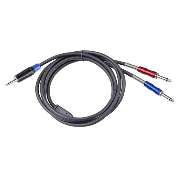 TC195Buls01-18 3.5mm maschio a doppio cavo audio maschio mono 6.35mm, lunghezza: 1,8 m