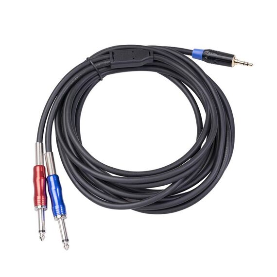 TC195Buls01-50 3.5mm maschio a doppio cavo audio maschio mono 6.35mm, lunghezza: 5m